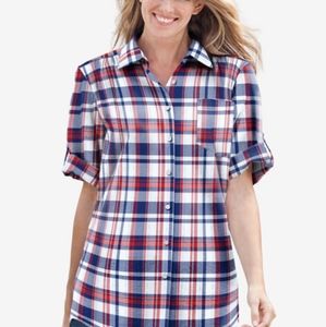 Woman Within Women's Plaid Shirt